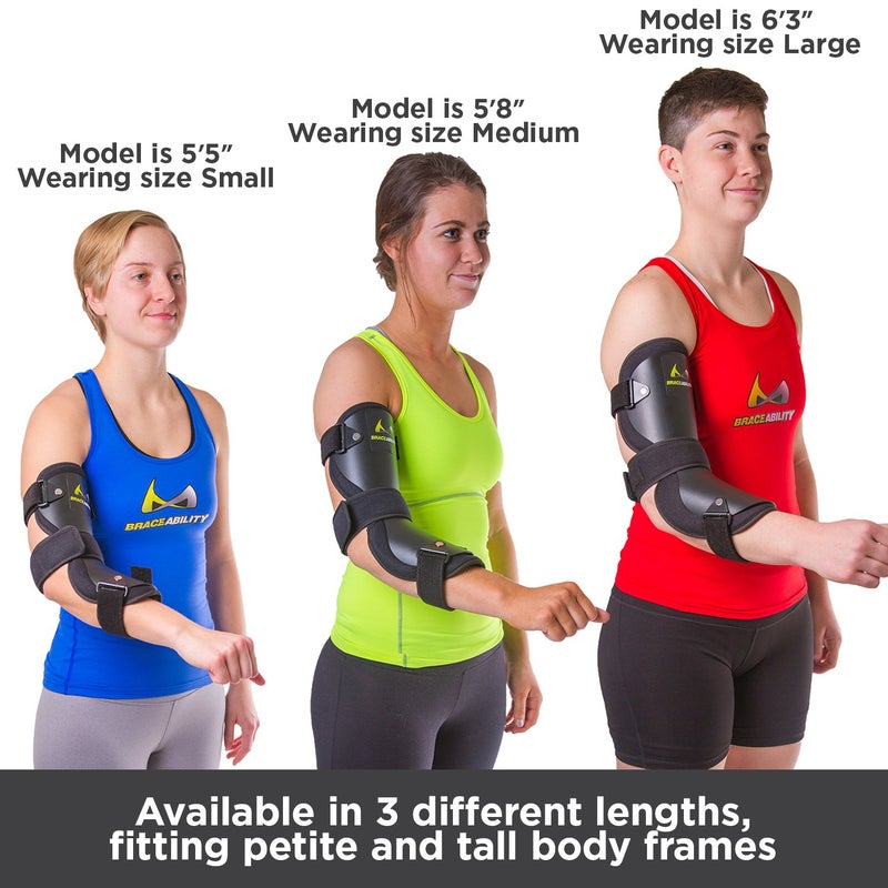BraceAbility Cubital Tunnel Syndrome Elbow Brace | Splint to Treat Pain from Ulnar Nerve Entrapment, Hyperextended Elbow Prevention and Post Surgery Arm Immobilizer - M (MEDIUM/LARGE) - Image 4